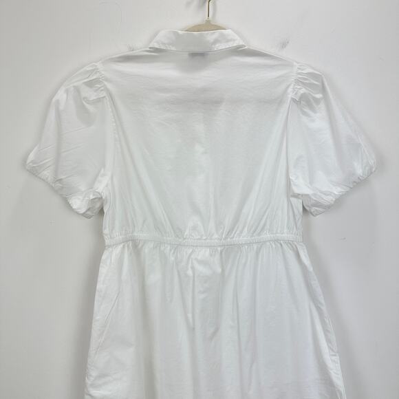 J.Crew Petite Collared Short Sleeve Tie Waist Mini Dress White Classic 8P NWT - Picture 10 of 12